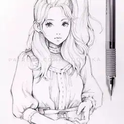 90后美女的小清新二次元动漫手绘,千万不要错过