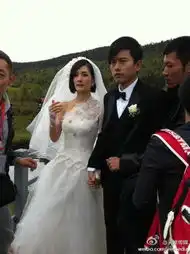 娜杰完婚90分钟属都湖畔树巨幅婚照结山盟
