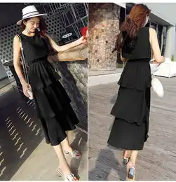 jeanesunp新款女夏冷淡风连衣裙chic长裙仙复古少女心超仙褶皱奶油裙子