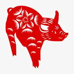 漂亮的剪纸猪手绘插画图片素材其他格式下载动漫人物大全