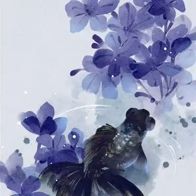 古风花朵手绘图片简约淡雅古风鲜花图片