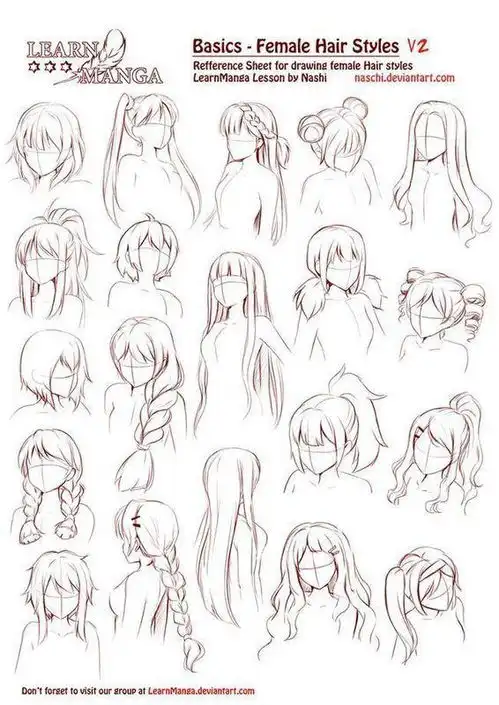 动漫男生女生头发画法