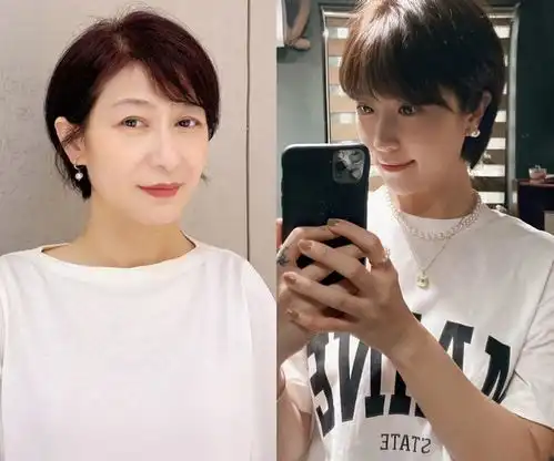 50剪短发的女人太有气质了衣不穿花,发不过肩,打扮干净利落