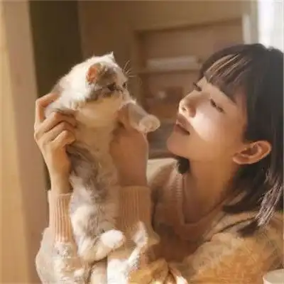 精致女头,你和你的猫宝贝,喵喵