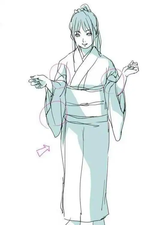 绘画教程动漫女生日式和服画法