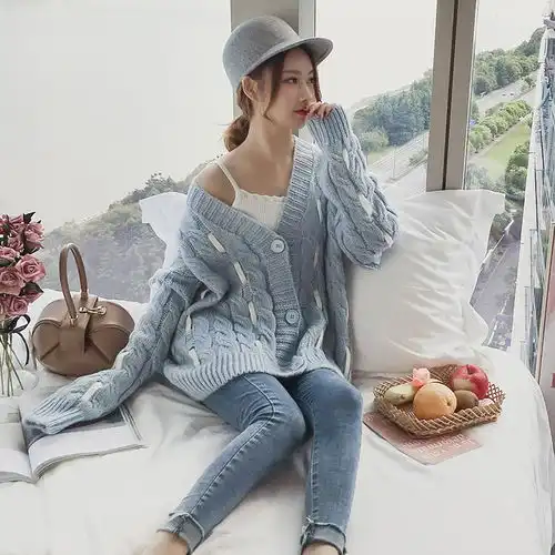 时尚甜美的针织开衫,这样穿你就是妥妥的少女一枚哦