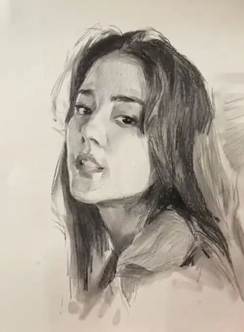 迪丽热巴素描头像技巧详解,学会不丢分