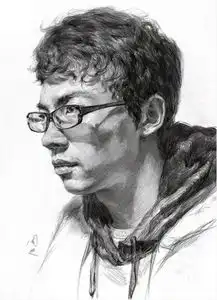 6幅男女青年素描头像适合艺术高考生