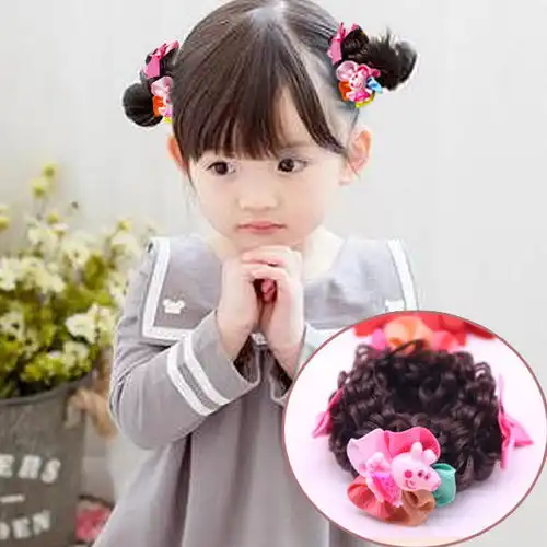 儿童皮筋发饰女童丸子头盘发器扎头发绳马尾发圈宝宝可爱头花头饰
