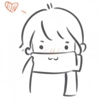 线条头像女简约可爱手绘女生黑白线条头像