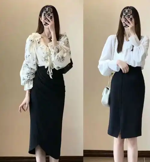 中年女人多穿过膝裙,日常上班都好看,气质优雅,女人味足