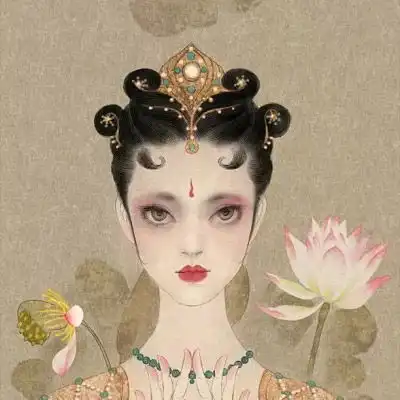 彩绘图片唯美人物头像2020女人好运的微信头像