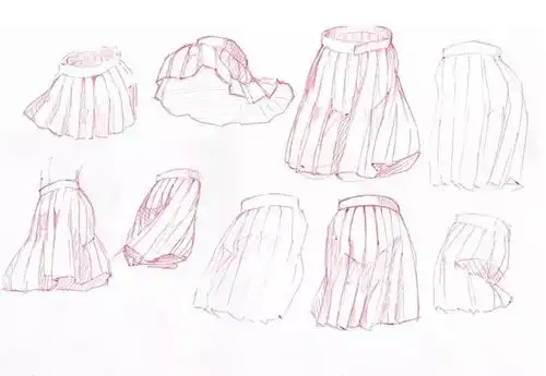 100多个速写动漫少女短裙画法