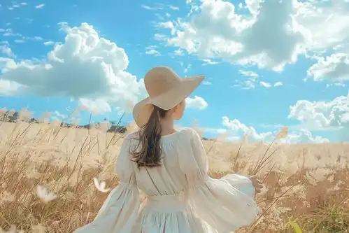 气质女生背影旅行摄影图摄影图