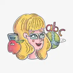 卡通戴眼镜女孩矢量素材图片素材其他格式下载其他大全