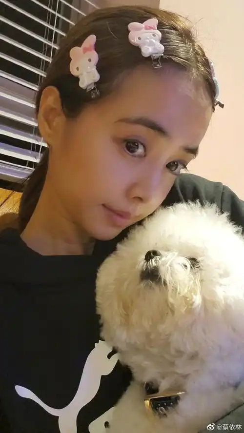 蔡依林晒素颜照肤质能打戴卡通兔子发卡少女心爆棚