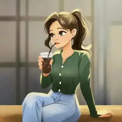一组阳光女孩儿的手绘插画,温柔且不失俏皮