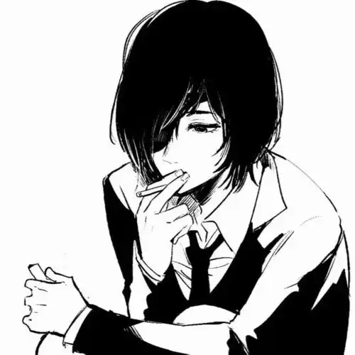 黑白女生动漫头像