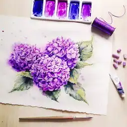 心花怒放,看这水彩花卉的色调简直美炸了
