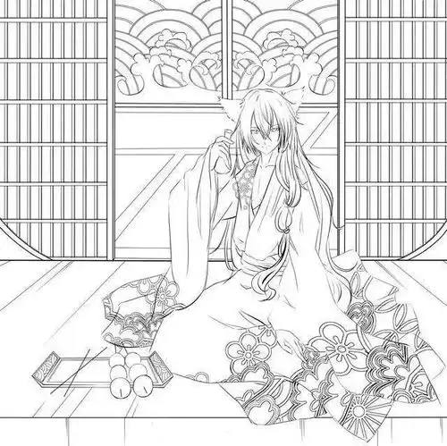 古风人物帅哥美男白描线稿