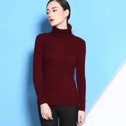 2015年秋季新款女装高领纯色大方百搭针织羊毛衫h5610