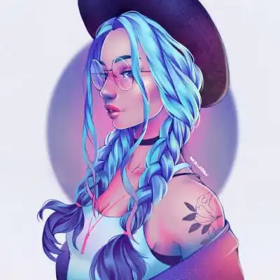 手绘蓝发美女头像,最美动漫蓝发美女图片