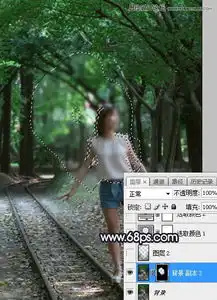 photoshop给森林中的女孩添加唯美逆光效果