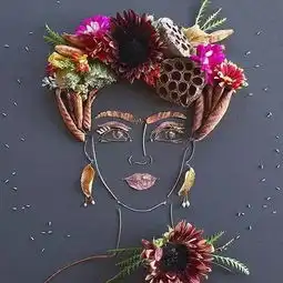 美女妈妈和女儿只用枯枝花朵来作画,让所有女生都心动不已