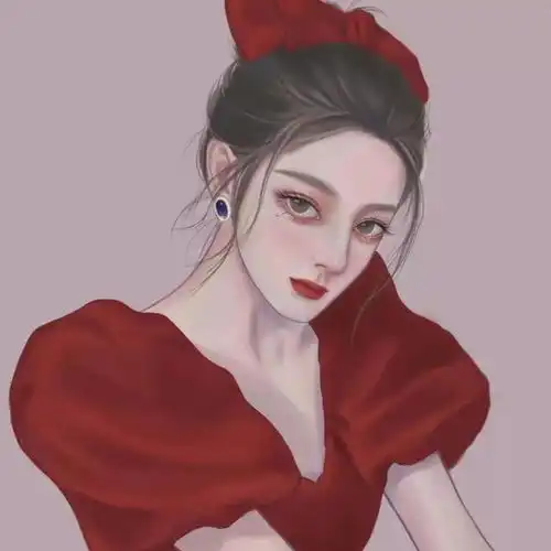 插画女生头像