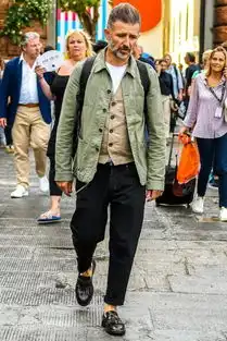 成熟男人的衣柜里总有几套工装,欧美大叔教你最时尚成熟的穿搭