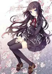 求黑发动漫少女图片