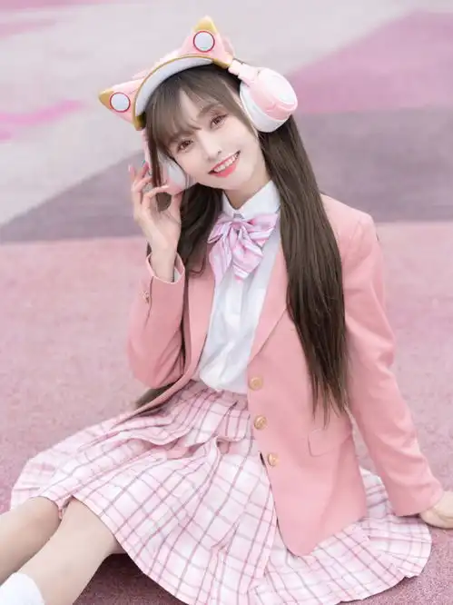 jk制服梦幻粉色搭配做樱花季最美jk
