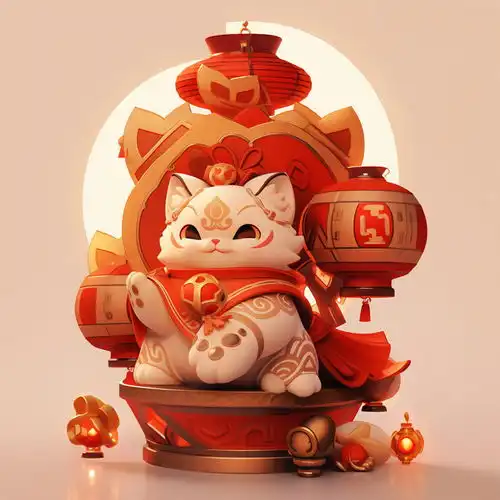 红色喜庆卡通招财猫素材图片海报设计下载请至来源处