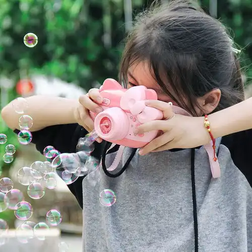 网红泡泡机儿童吹泡泡照相机玩具少女心抖音电动泡泡枪带灯光音乐