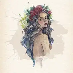 手绘艺术效果美女插画矢量人物插画图片素材其他格式下载美女大全人物形象