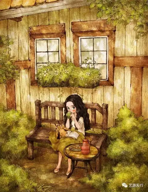 插画丨韩国插画师aeppol的森林女孩日记