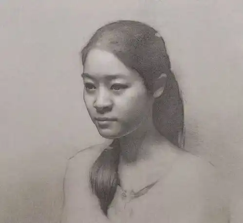 明暗柔和的素描头像,情感丰富的黑白灰影调