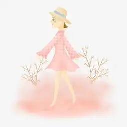 手绘日本赏花少女素材图片免费下载高清卡通手绘png千库网图片编号7796803