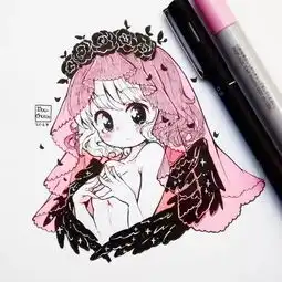 初学者的福利学动漫马克笔上色,从q版卡通萌漫少女