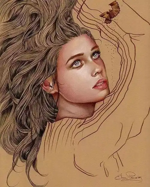 不一样的作品,看上去斯文的她画出了青春少女叛逆最酷最有型的姿态