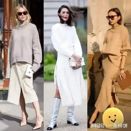 欧美风格街拍冬天的羊绒衫,超级时髦色彩丰富和谐