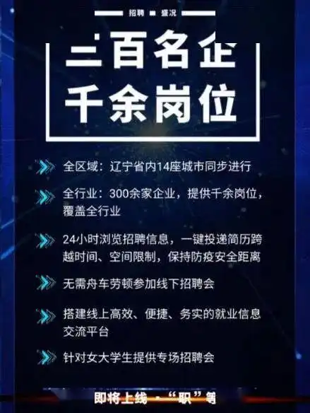 辽宁人注意300家用人单位千余岗位,招女生