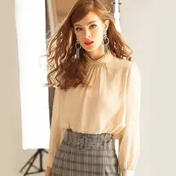 施悦名2019春季新款女装欧美时尚真丝衬衫重工刺绣桑蚕丝套头上衣