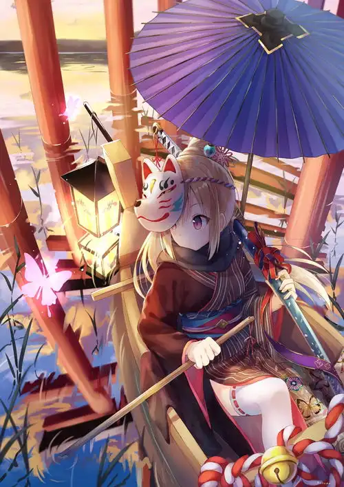 二次元撑着伞的美图系列